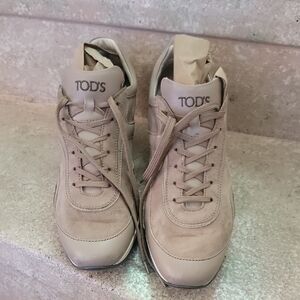 Tod's Taupe Lace-Up Sneakers